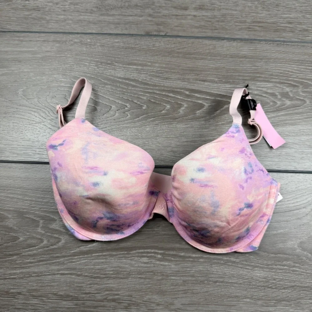 Victoria's Secret Women Forever Bra Demi Tie Dye Pink Purple 34DD